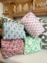 Load image into Gallery viewer, Quilted Block Printed Makeup Bag