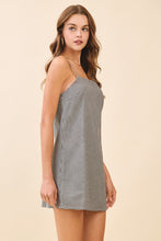 Load image into Gallery viewer, Black Gingham Spag. Strap Mini Dress