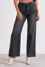 Load image into Gallery viewer, Black Washed Wide Leg High Waist Jean