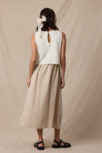 Load image into Gallery viewer, Off White/Taupe Mixed Media Midi Dress