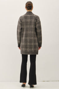 Chocolate Plaid Coatigan