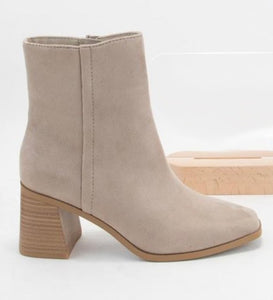 Taupe Suede Bootie