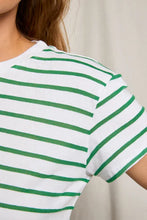 Load image into Gallery viewer, Perfect White Tee Everett Green Striped Jersey SS Tee