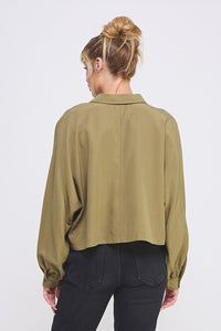 Dolman Collared LS Blouse Olive