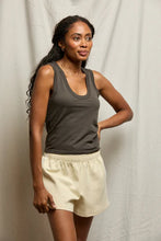 Load image into Gallery viewer, Perfect White Tee Vintage Black Cotton Binded Tank Top