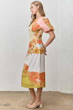 Load image into Gallery viewer, Multi Floral Print Bubble Slv Midi Dress