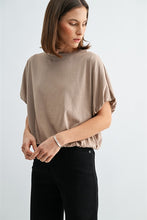Load image into Gallery viewer, Taupe Balloon Slv Bubble Hem Tee