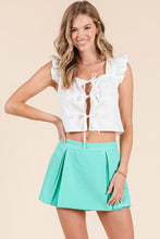 Load image into Gallery viewer, White Ruffle Ribbon Detail Top