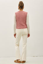 Load image into Gallery viewer, Strawberry Cable Knit Button V-Neck Sweater Vest
