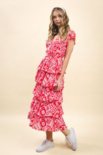 Load image into Gallery viewer, Red/Pink Summer Printed Maxi Dress