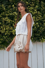 Load image into Gallery viewer, Lt. Olive Embroidery Bubble Mini Skirt