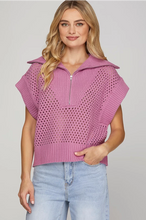 Load image into Gallery viewer, Mauve Pink Collared Half Zip