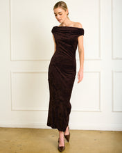 Load image into Gallery viewer, Dark Brown Velvet Maxi Dress