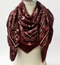 Load image into Gallery viewer, Large Woolen Paisley Bandana