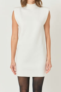 Ivory Mock Neck Slvls Knit Dress
