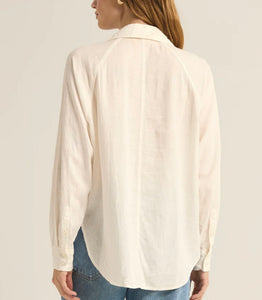 Z Supply White Perfect Linen Top