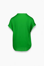 Load image into Gallery viewer, Whipstitch SS V-Neck Blouse Green