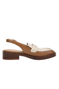 Bone/Camel Vintage Sling Back Loafer