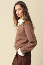 Load image into Gallery viewer, Mocha/Off White Contrast Sweater