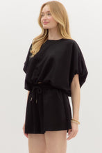 Load image into Gallery viewer, Black Jersey Knit Bubble Hem Set