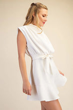 Load image into Gallery viewer, White Cowl Neck Mini Dress