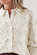 Load image into Gallery viewer, Cream Floral Lace LS Button Down Shirt