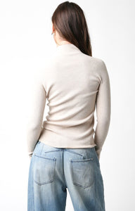 Oatmeal Mock Neck LS Sweater