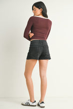 Load image into Gallery viewer, JP Black Clean Hem Denim Stretch Short