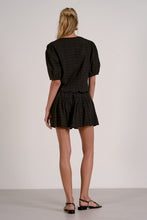 Load image into Gallery viewer, Black Eyelet Button Frnt Top