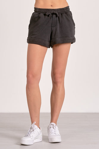 Black Elastic Waist Short