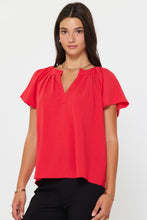 Load image into Gallery viewer, Flutter Slv Blouse Red