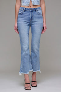 Hidden 27” Inseam Happi HW Crop Flare Jean-Light Wash