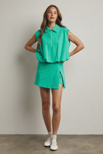 Load image into Gallery viewer, Green Bubble Hem Top + Skort Set