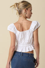 Load image into Gallery viewer, White Square Neck Peplum Top