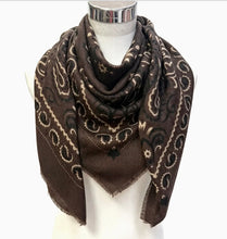 Load image into Gallery viewer, Large Woolen Paisley Bandana