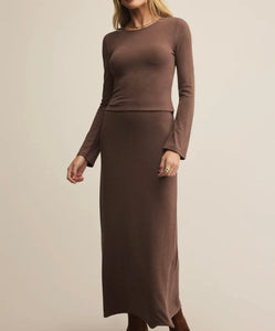 Z Supply Demure Maxi Skirt-Suede