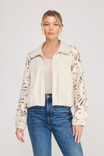 Load image into Gallery viewer, Bone Suede Embroidered Lace Jacket