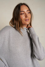 Load image into Gallery viewer, Perfect White Tee Heather Grey Cashmere Mock Neck Sweater