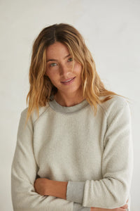 Perfect White Tee Ziggy Reverse Fleece LS Top Heather Grey