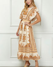 Load image into Gallery viewer, Cream Printed Flutter Slv Maxi Dress