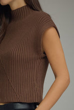 Load image into Gallery viewer, Brown Mock Neck Slvls Sweater