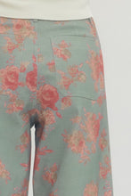 Load image into Gallery viewer, Blue/Pink Floral HW Denim Pants