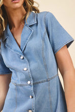 Load image into Gallery viewer, Light Denim SS Button Down Dress