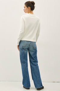 Ivory Ultra Soft Mock Neck Classic Sweater