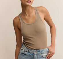 Load image into Gallery viewer, Z Supply Desert Tan Classic Ribbed Scoop Tank Top