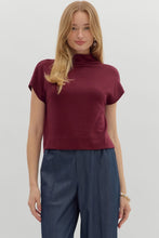Load image into Gallery viewer, Knit Mock Neck SS Top
