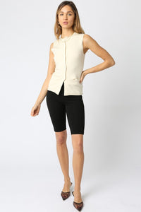 Ecru Knit Slvls Vest