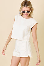 Load image into Gallery viewer, Ivory Boxy Denim Cropped Top