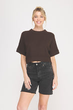 Load image into Gallery viewer, Brown Super Soft Relaxed SS Sweater