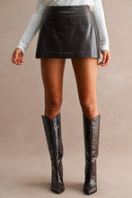 Load image into Gallery viewer, Chocolate Brown Croc Leather Mini Skort